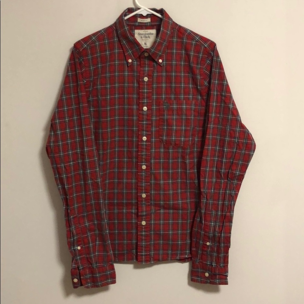 Abercrombie & Fitch Plaid Button Up Shirt Sz XL